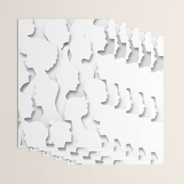 Diverse people paper cut crowd pattern Wrapping Paper Gallery Image 3