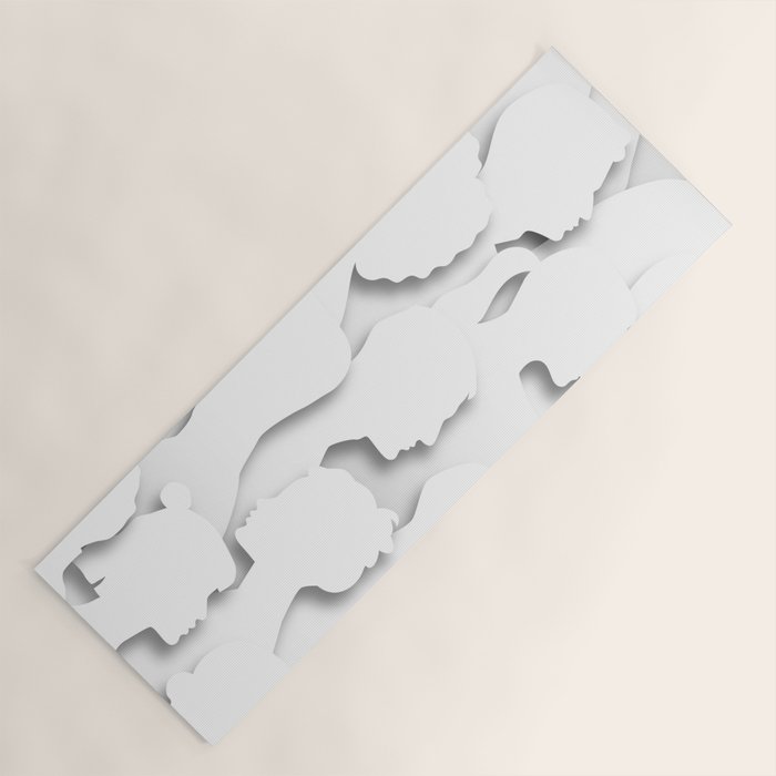 Diverse people paper cut crowd pattern Yoga Mat Gallery Image 1