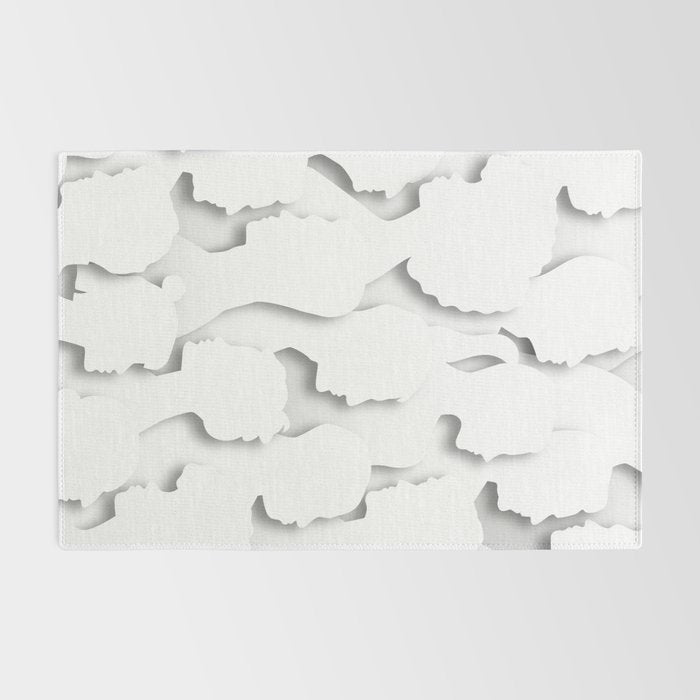 Diverse people paper cut crowd pattern Rug Gallery Image 2