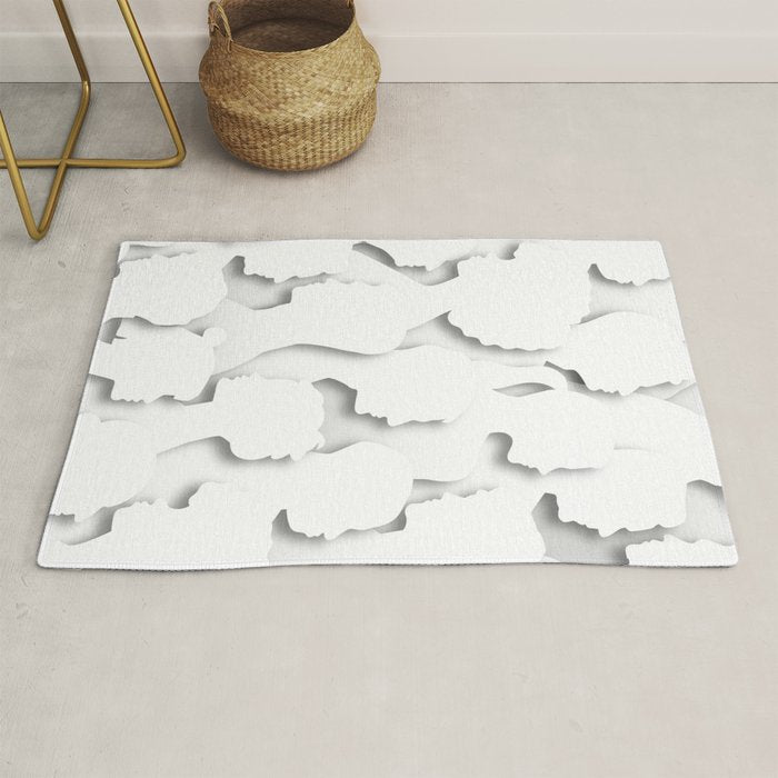 Diverse people paper cut crowd pattern Rug Gallery Image 1