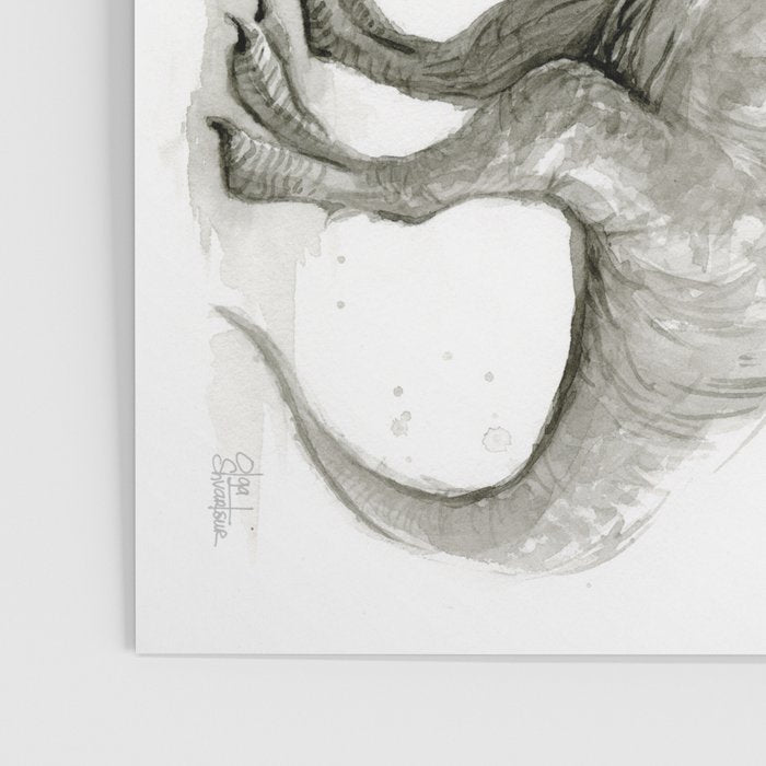 T-Rex Dinosaur Rainbow Puke Taste the Rainbow Watercolor Poster Gallery Image 3