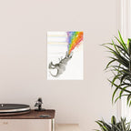 T-Rex Dinosaur Rainbow Puke Taste the Rainbow Watercolor Poster Gallery Image 2