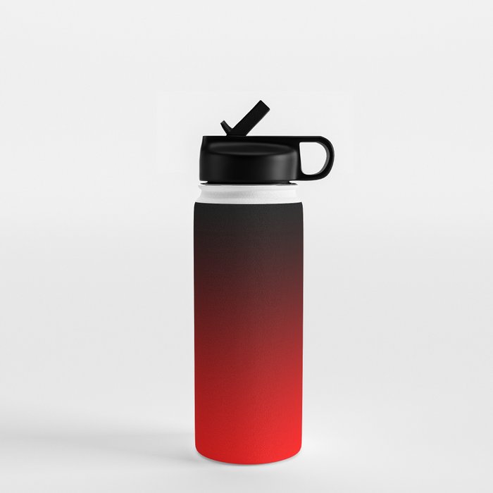 Black Red Neon Nights Ombre Water Bottle Gallery Image 1