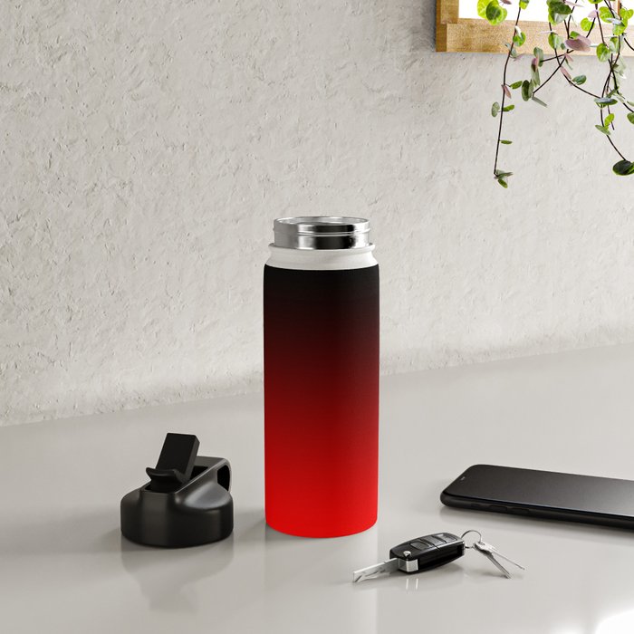 Black Red Neon Nights Ombre Water Bottle Gallery Image 4