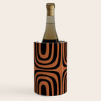 Midcentury Modern Rust and Black Abstract Confaab Pattern Wine Chiller Gallery Image 2