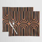 Midcentury Modern Rust and Black Abstract Confaab Pattern Placemat Gallery Image 1