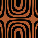Midcentury Modern Rust and Black Abstract Confaab Pattern Coffee Mug Gallery Image 2