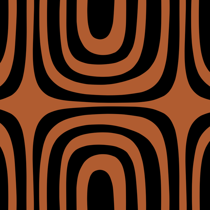 Midcentury Modern Rust and Black Abstract Confaab Pattern Coffee Mug Gallery Image 2