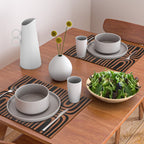Midcentury Modern Rust and Black Abstract Confaab Pattern Placemat Gallery Image 2
