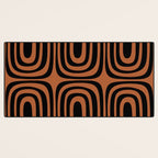 Midcentury Modern Rust and Black Abstract Confaab Pattern Desk Mat Gallery Image 3