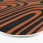 Midcentury Modern Rust and Black Abstract Confaab Pattern Bath Mat Gallery Image 3
