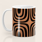 Midcentury Modern Rust and Black Abstract Confaab Pattern Coffee Mug Gallery Image 3