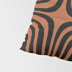 Midcentury Modern Rust and Black Abstract Confaab Pattern Pillow Sham Gallery Image 4