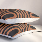 Midcentury Modern Rust and Black Abstract Confaab Pattern Pillow Sham Gallery Image 3