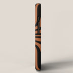 Midcentury Modern Rust and Black Abstract Confaab Pattern iPhone Case Gallery Image 2