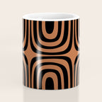 Midcentury Modern Rust and Black Abstract Confaab Pattern Coffee Mug Gallery Image 4
