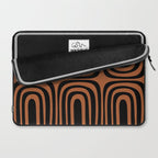 Midcentury Modern Rust and Black Abstract Confaab Pattern Laptop Sleeve Gallery Image 2