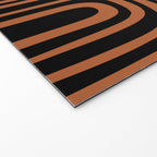 Midcentury Modern Rust and Black Abstract Confaab Pattern Welcome Mat Gallery Image 2