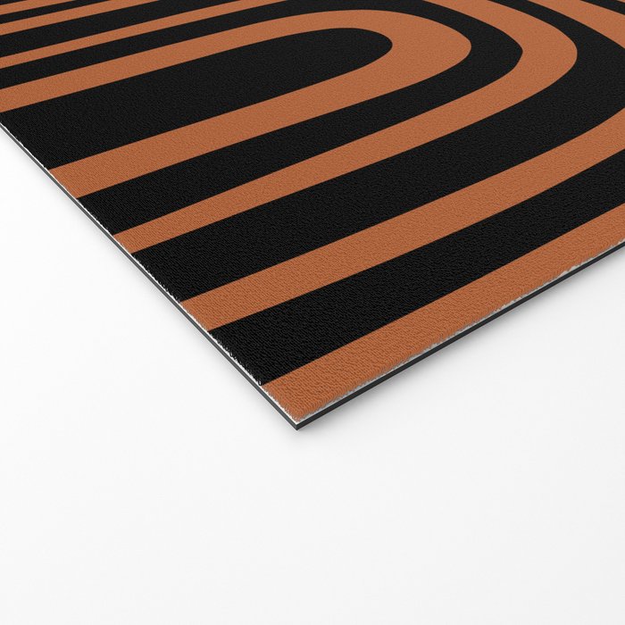Midcentury Modern Rust and Black Abstract Confaab Pattern Welcome Mat Gallery Image 2