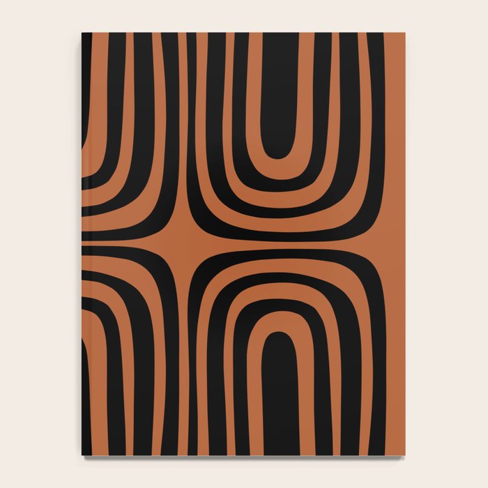 Midcentury Modern Rust and Black Abstract Confaab Pattern Notebook Gallery Image 4