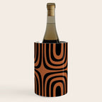 Midcentury Modern Rust and Black Abstract Confaab Pattern Wine Chiller Gallery Image 3