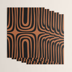 Midcentury Modern Rust and Black Abstract Confaab Pattern Wrapping Paper Gallery Image 3