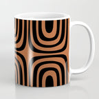 Midcentury Modern Rust and Black Abstract Confaab Pattern Coffee Mug Gallery Image 1