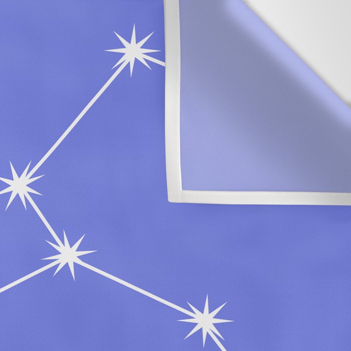 Leo Zodiac Star Constellation Line Art Periwinkle Purple Wall Tapestry Gallery Image 3