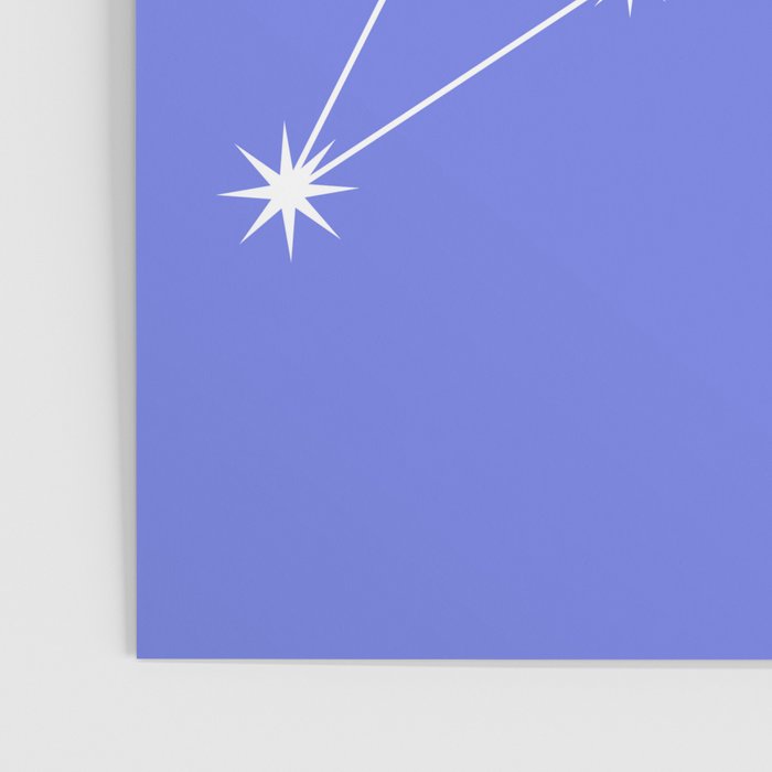 Leo Zodiac Star Constellation Line Art Periwinkle Purple Poster Gallery Image 3