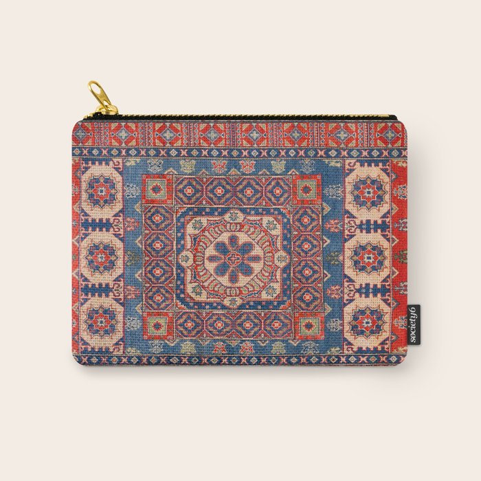 Square Bloom Kazak Handmade Rug Carry All Pouch Gallery Image 1
