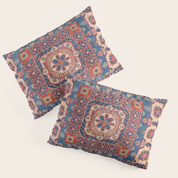 Square Bloom Kazak Handmade Rug Pillow Sham Gallery Image 3