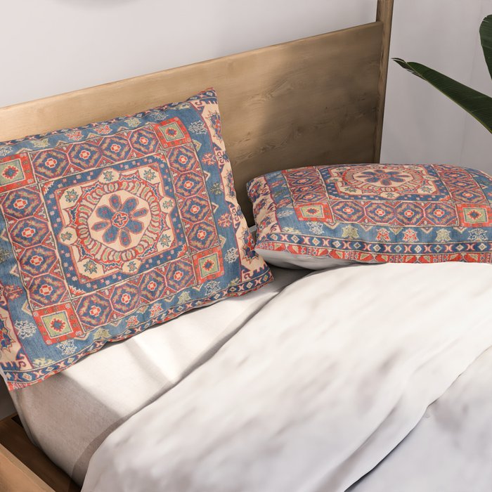 Square Bloom Kazak Handmade Rug Pillow Sham Gallery Image 2
