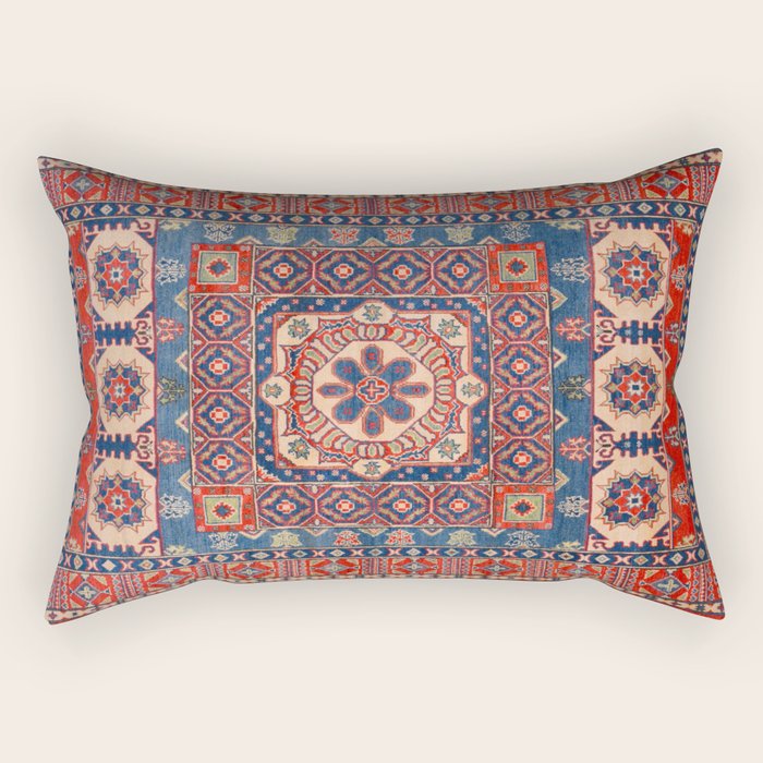 Square Bloom Kazak Handmade Rug Rectangular Pillow Gallery Image 1