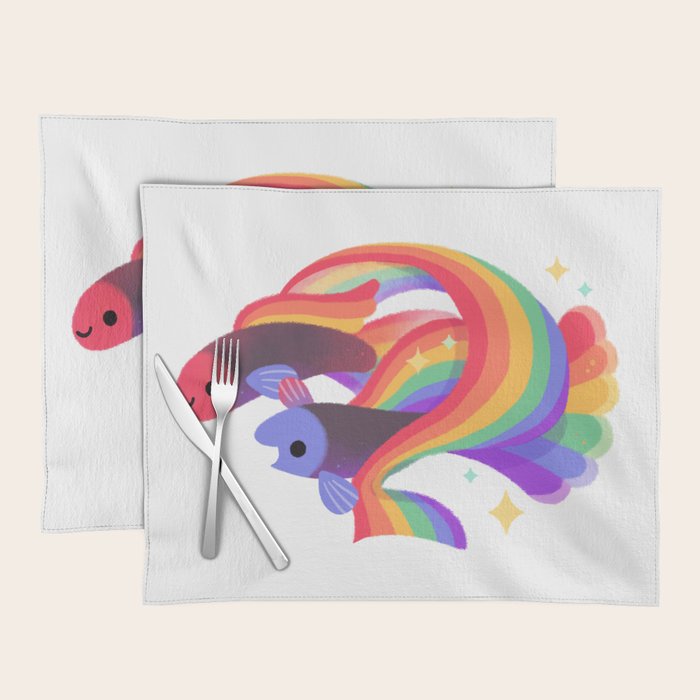 Rainbow guppy 3 Placemat Gallery Image 1