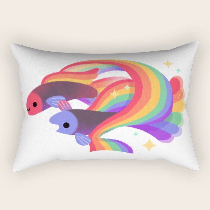 Rainbow guppy 3 Rectangular Pillow Gallery Image 2