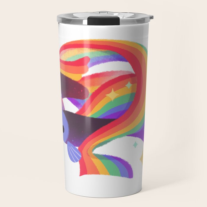 Rainbow guppy 3 Travel Mug Gallery Image 1
