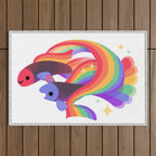 Rainbow guppy 3 Outdoor Rug Gallery Image 1