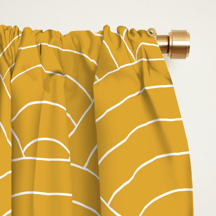 Waves (Mustard Yellow) Window Curtain Gallery Image 2
