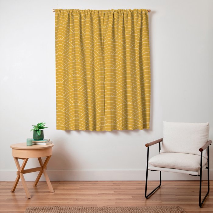 Waves (Mustard Yellow) Window Curtain Gallery Image 3