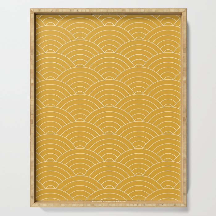 Waves (Mustard Yellow) Serving Tray Gallery Image 1