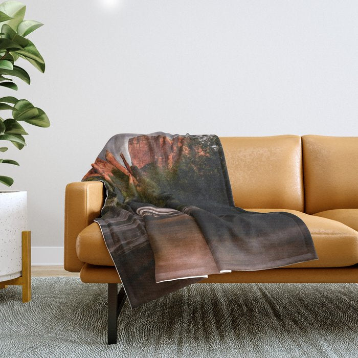 Sedona Vortex II - Chimney Rock Desert Photography Throw Blanket Gallery Image 1