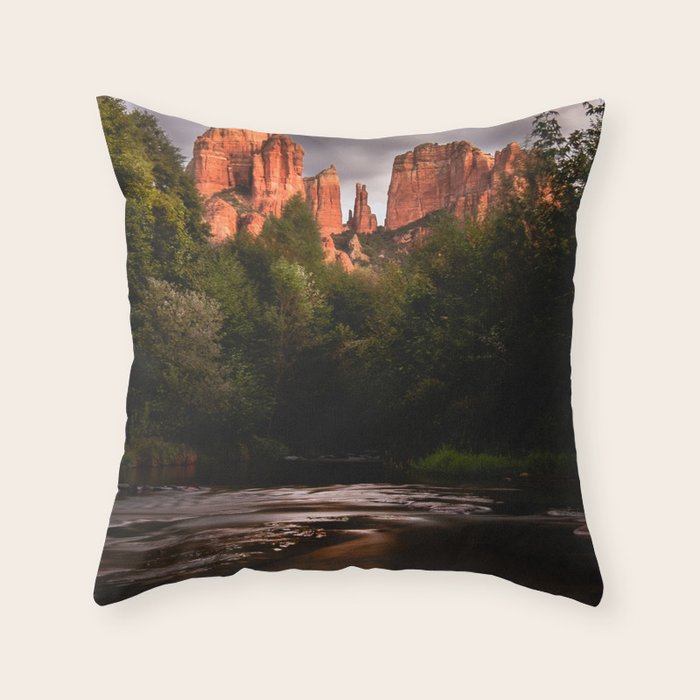 Sedona Vortex II - Chimney Rock Desert Photography Throw Pillow Gallery Image 6
