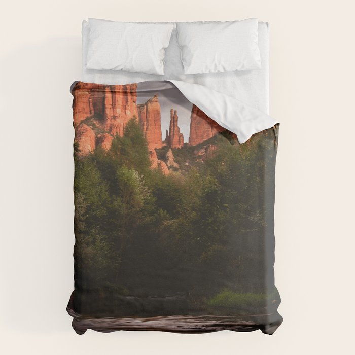 Sedona Vortex II - Chimney Rock Desert Photography Duvet Cover Gallery Image 6