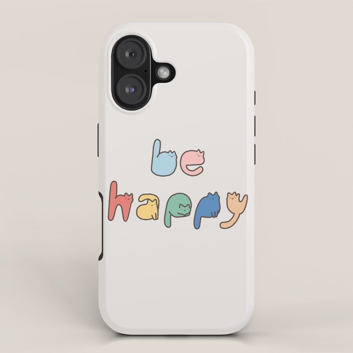 be happy cats typo iPhone Case Gallery Image 1