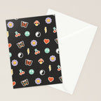 Retro cartoon sticker doodle pattern Stationery Card Gallery Image 2