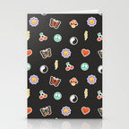 Retro cartoon sticker doodle pattern Stationery Card Gallery Image 2