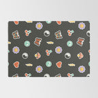 Retro cartoon sticker doodle pattern Rug Gallery Image 2