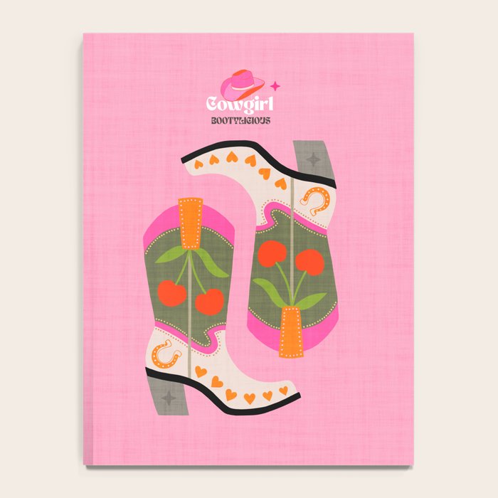 Cowgirl boots - 'Booty-licious' pun in pink Notebook Gallery Image 4