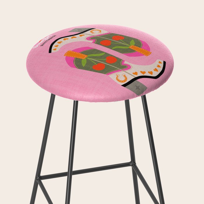 Cowgirl boots - 'Booty-licious' pun in pink Stool Gallery Image 2