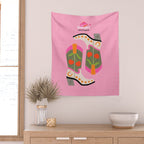 Cowgirl boots - 'Booty-licious' pun in pink Wall Tapestry Gallery Image 2